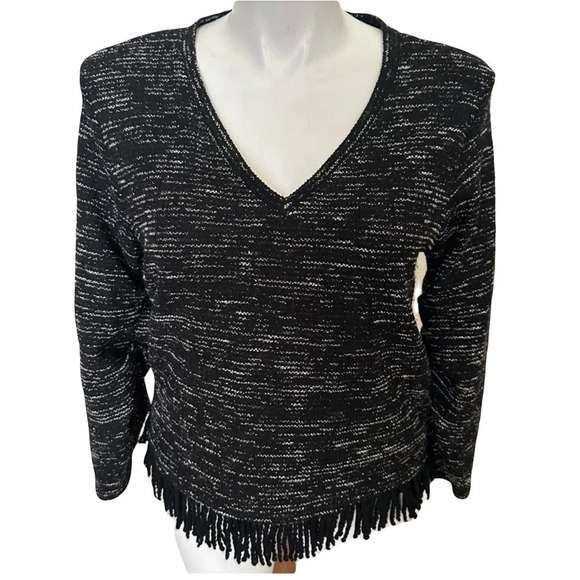 Vince Camuto Fringed Sweater Size L - Picture 1 of 3